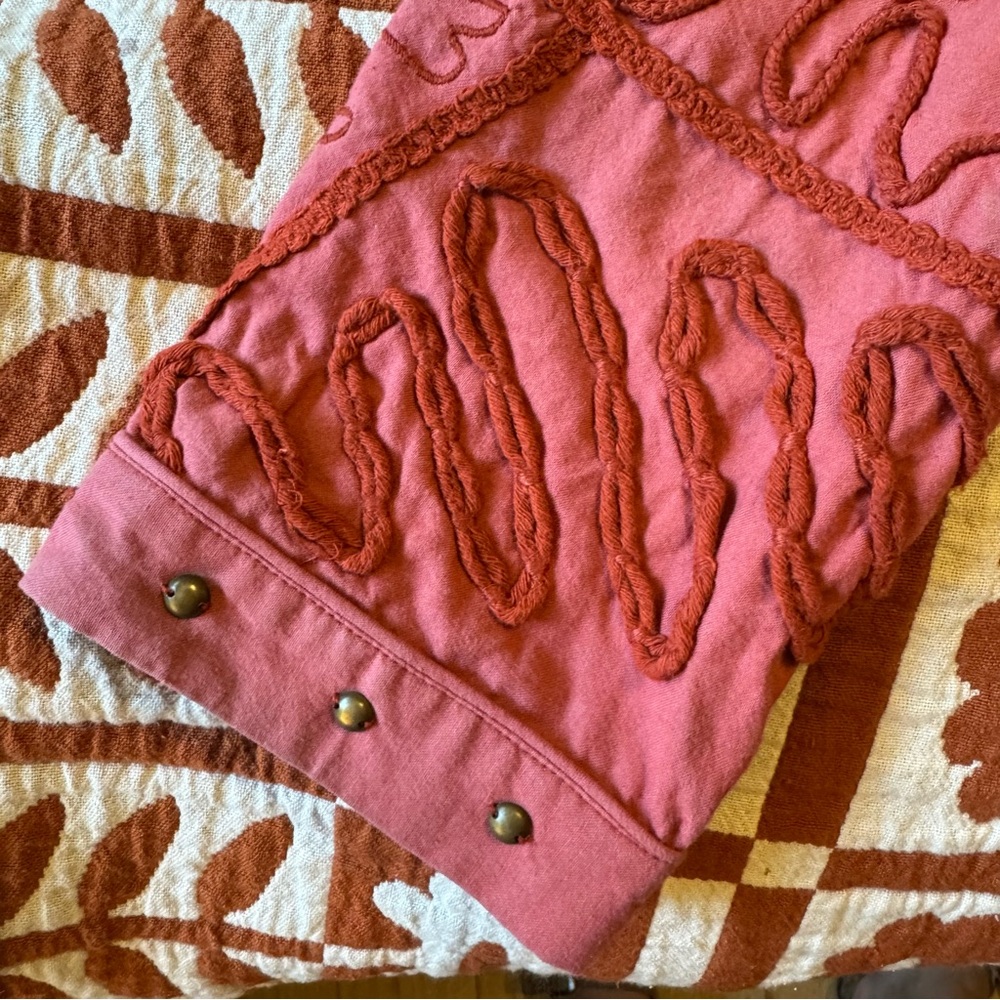Multiples Rust Faded Red Embroidered Patterned Jacket - Picture 7 of 8